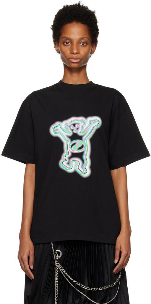 商品We11done|Black Colorful Teddy T-Shirt,价格¥874,第1张图片