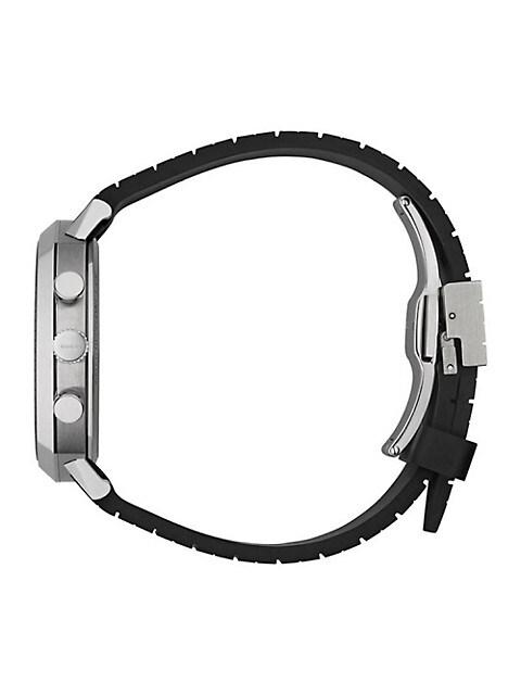 Stainless Steel Rubber Strap Chronograph Watch商品第3张图片规格展示
