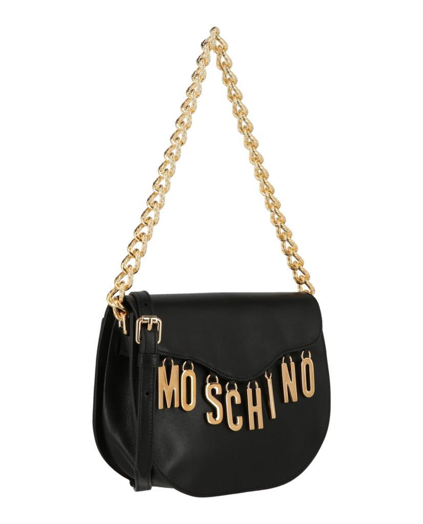 商品Moschino|Logo Charm Leather Shoulder Bag,价格¥5880,第4张图片详细描述