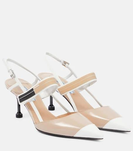 商品Prada|Leather slingback pumps,价格¥7639,第1张图片