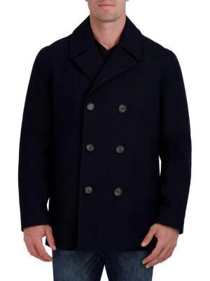 商品Nautica|Wool-Blend Double-Breasted Peacoat,价格¥601,第1张图片