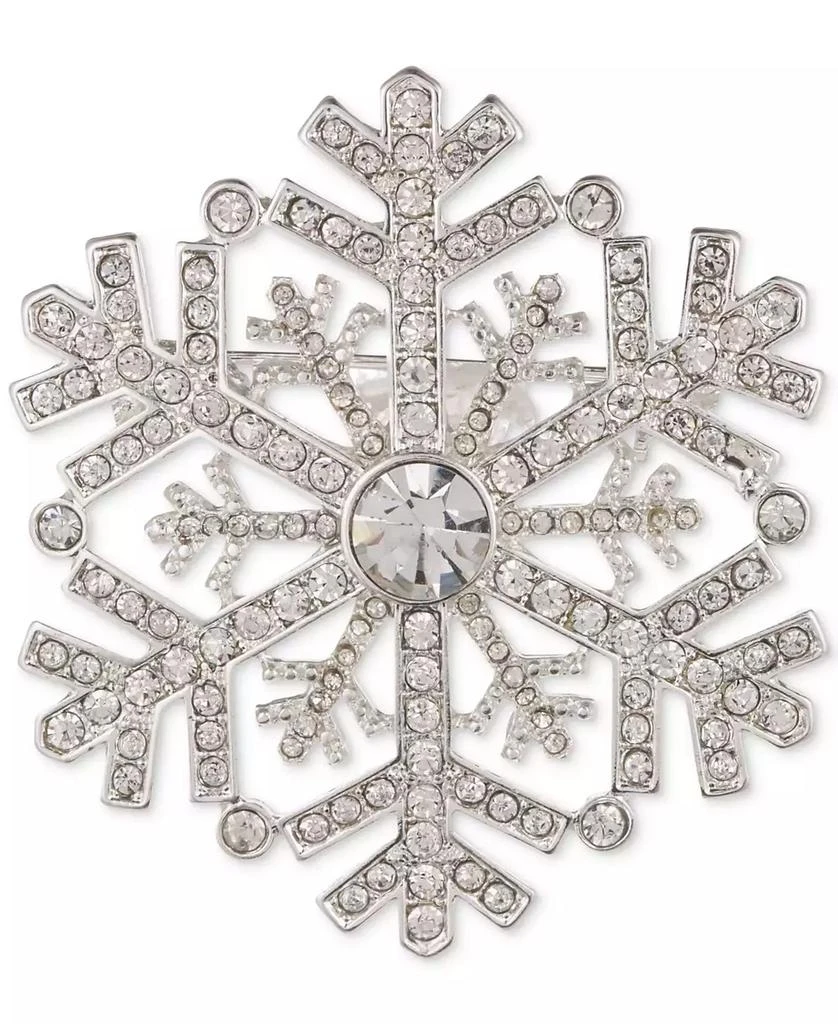 商品Anne Klein|Silver-Tone Crystal Snowflake Pin,价格¥95,第1张图片