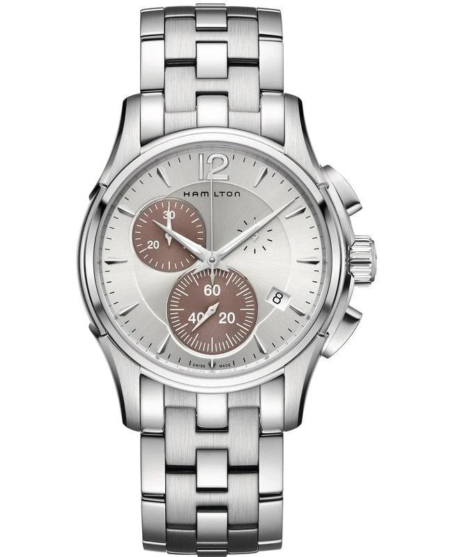 商品Hamilton|Hamilton Jazzmaster Chrono Quartz Silver Dial Stainless Steel Men's Watch H32612151,价格¥6281,第1张图片