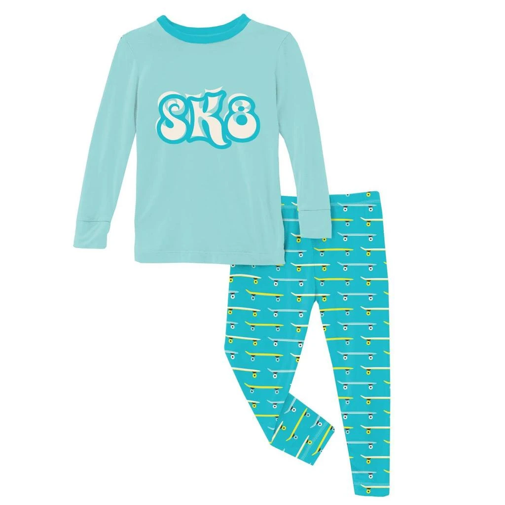 商品KicKee Pants|Long Sleeve Graphic Pajama Set (Toddler/Little Kids/Big Kids),价格¥136,第1张图片详细描述
