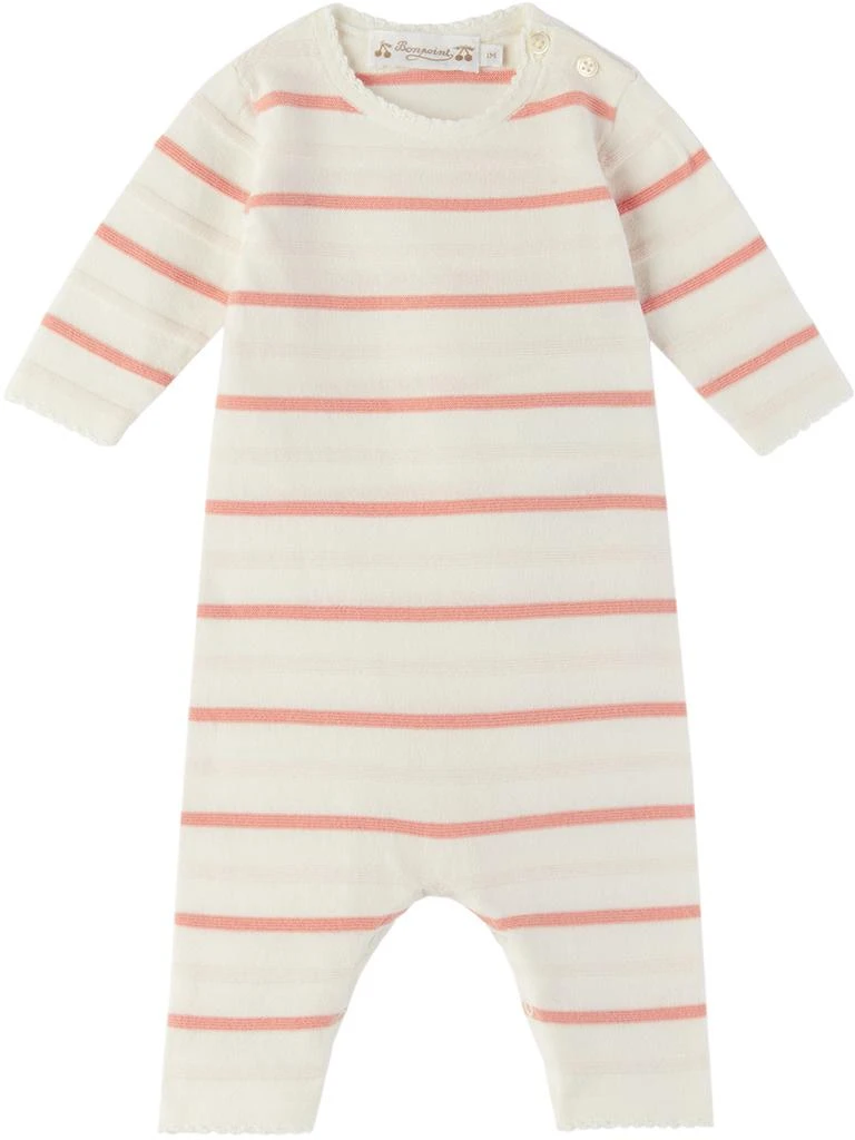 商品Bonpoint|Baby Off-White & Pink Carl Romper,价格¥787,第1张图片