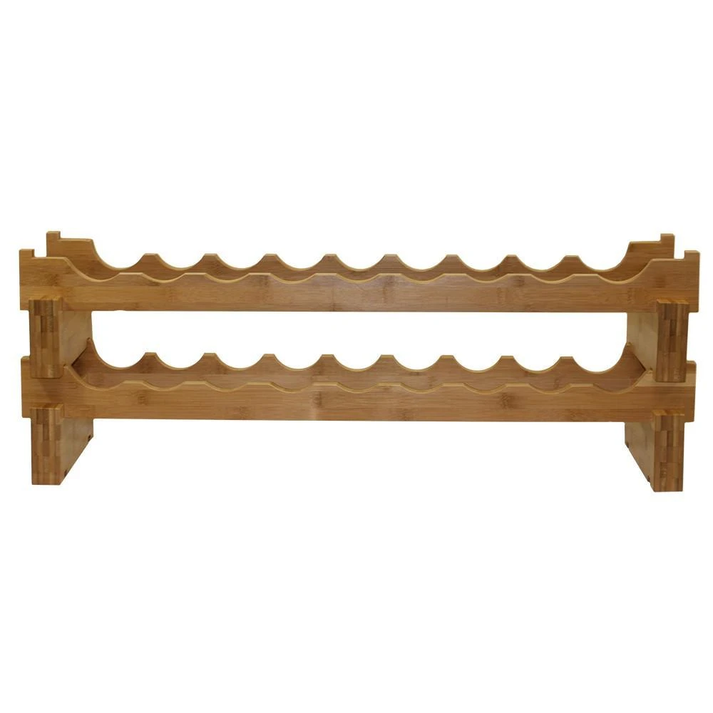 商品Oceanstar|18-Bottle Stackable Bamboo Wine Rack,价格¥529,第2张图片详细描述