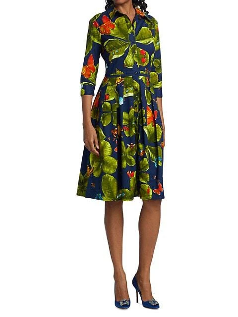 Audrey Bug Print Quarter-Sleeve Shirtdress 商品