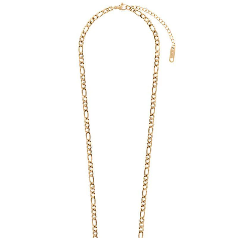 商品Simply Rhona|Classic Figaro Necklace In 18K Gold Plated Stainless Steel,价格¥415,第2张图片详细描述