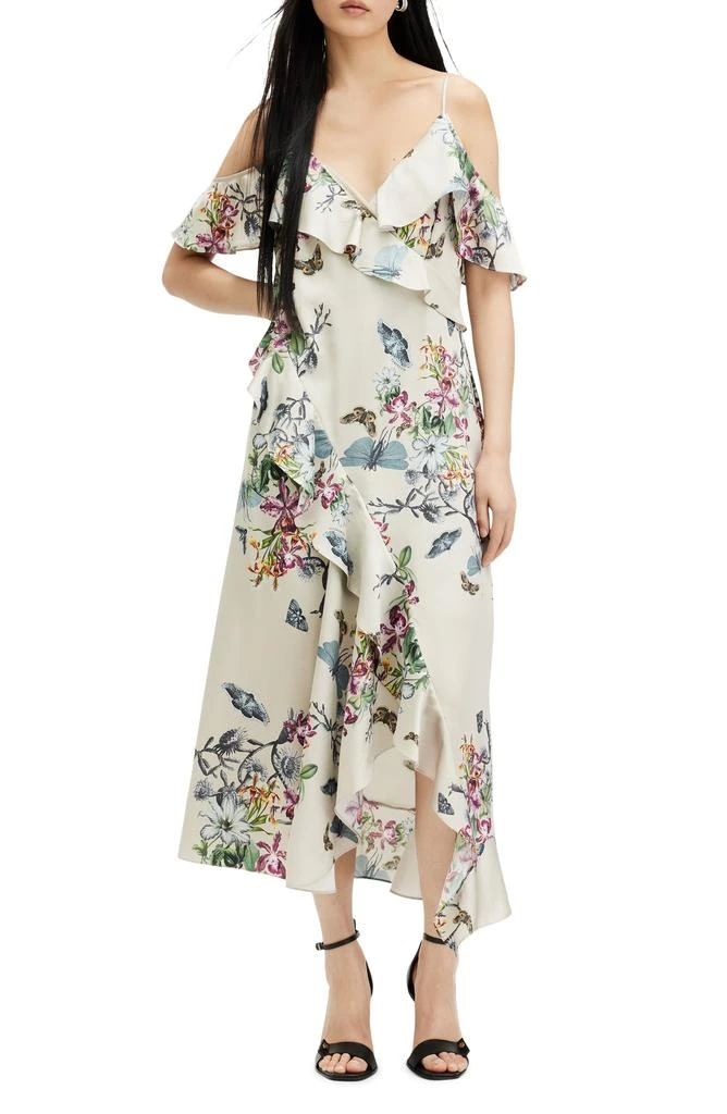 商品ALL SAINTS|Orion Sanibel Floral Cold Shoulder High-Low Dress,价格¥1354,第1张图片