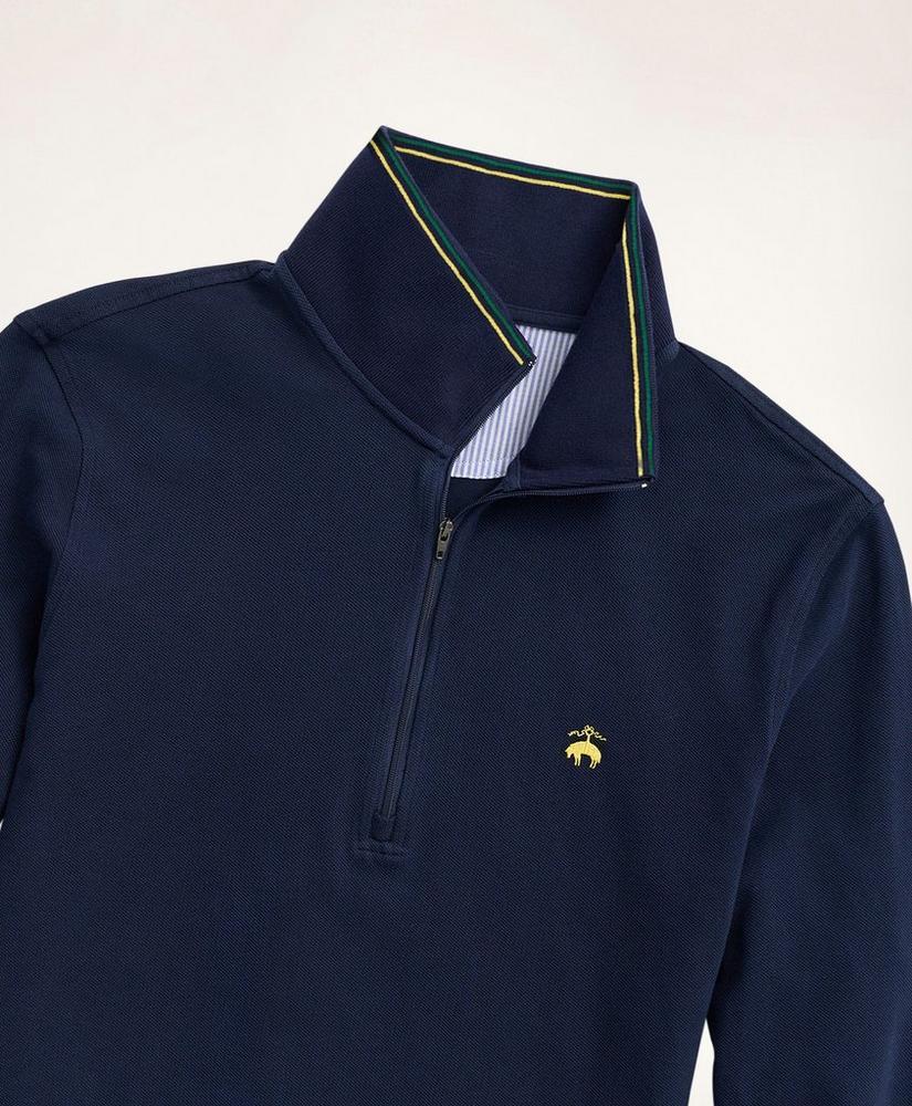 Supima® Cotton Pique Half-Zip Polo Shirt商品第2张图片规格展示