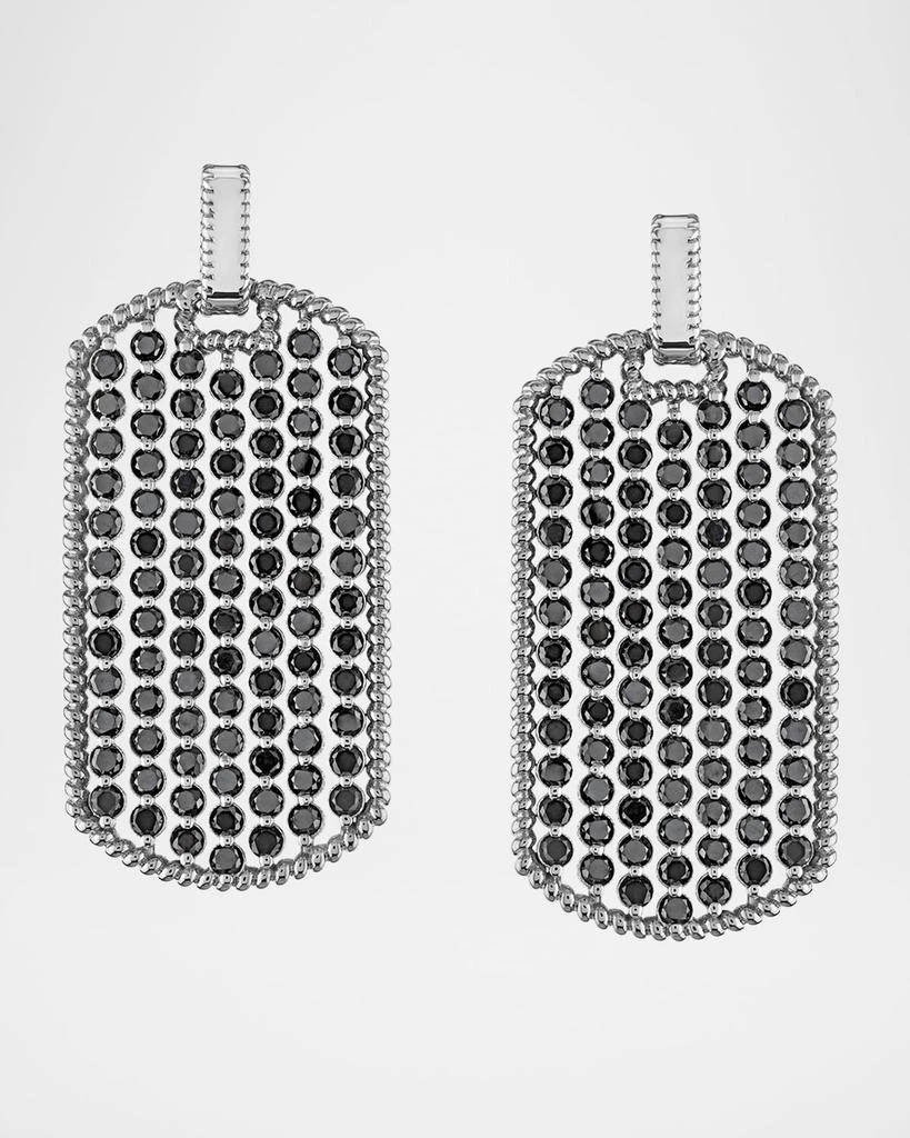 商品Cassidy Diamonds|18K White Gold Braided Edge Black Diamond Dog Tag Pendant, 2.50tcw,价格¥33729,第1张图片