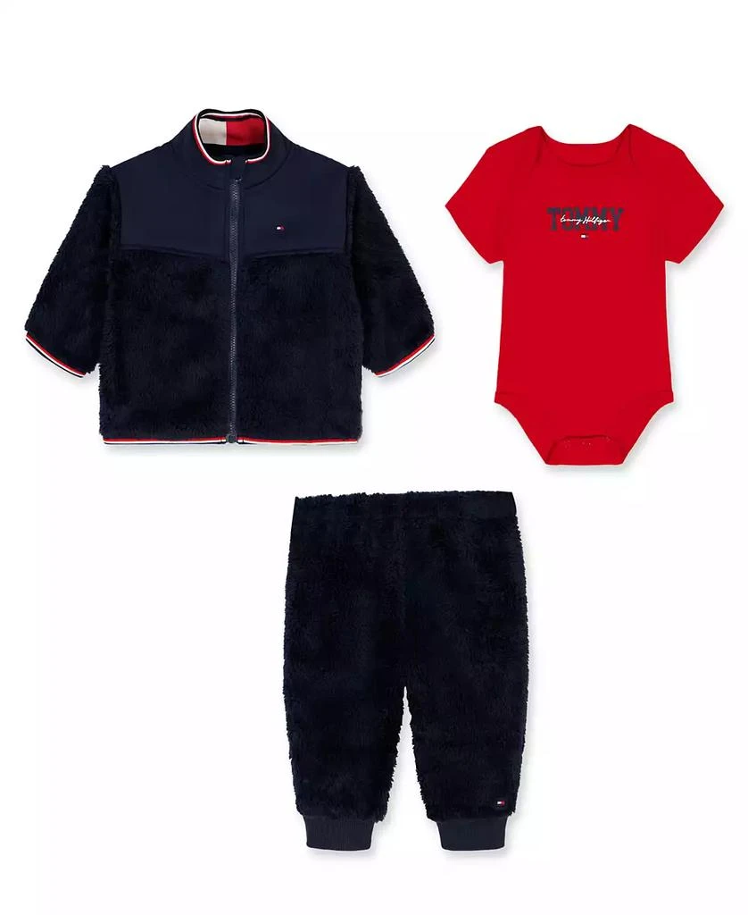 商品Tommy Hilfiger|Baby Boys 3-Piece Bodysuit, Jacket, and Pants Set,价格¥269,第3张图片详细描述