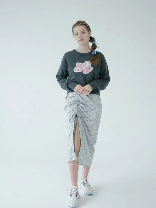 商品LOOM LOOM|Ruched Slip Dress (Flower Line)(Grey),价格¥1088,第5张图片详细描述