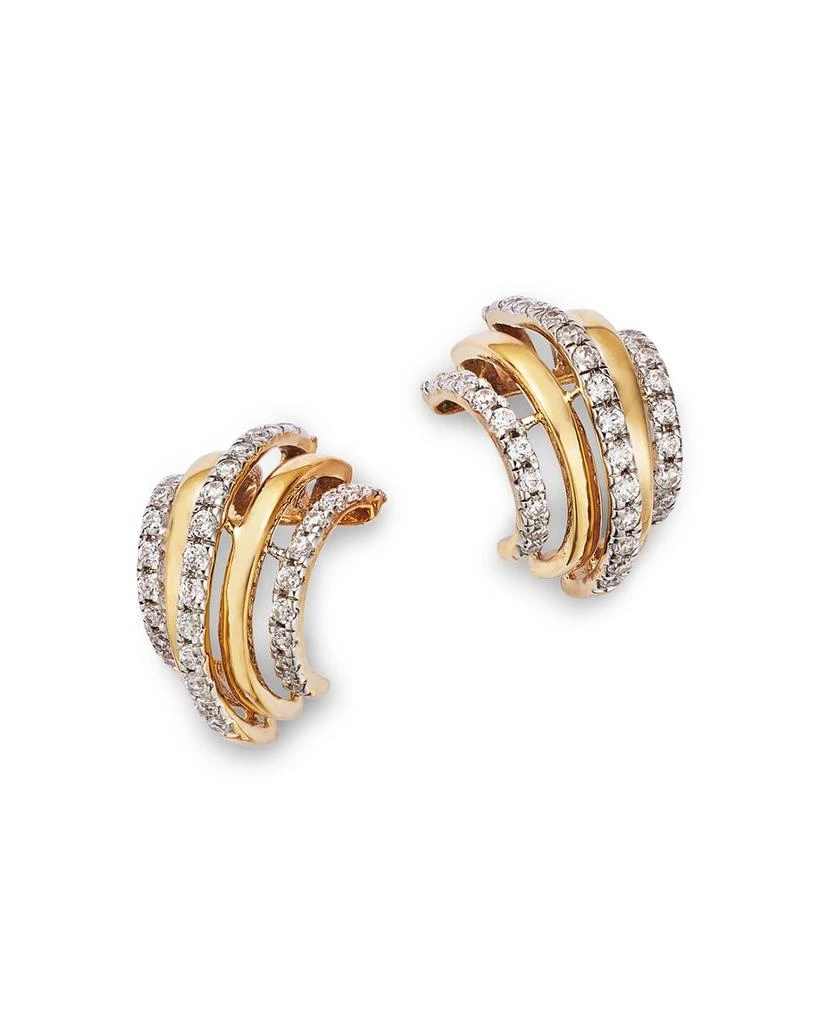 商品Bloomingdale's|Diamond Multi Row Hoop Earrings in 14K Yellow Gold, 0.50 ct. t.w.,价格¥8593,第1张图片