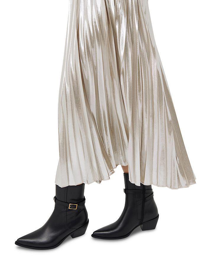 商品Marella|Quincy Metallic Pleated Skirt,价格¥2166,第6张图片详细描述