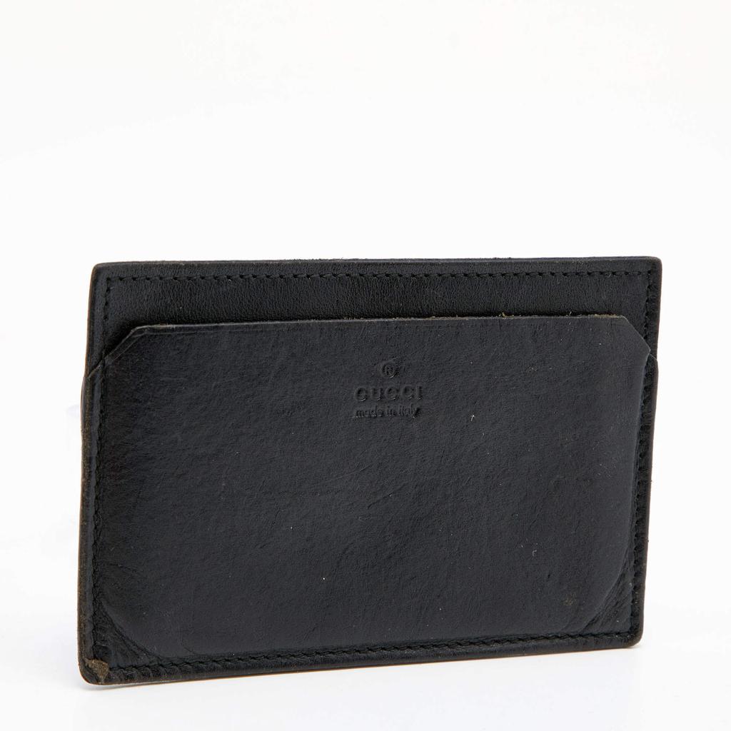 Gucci Black Leather Card Holder商品第3张图片规格展示