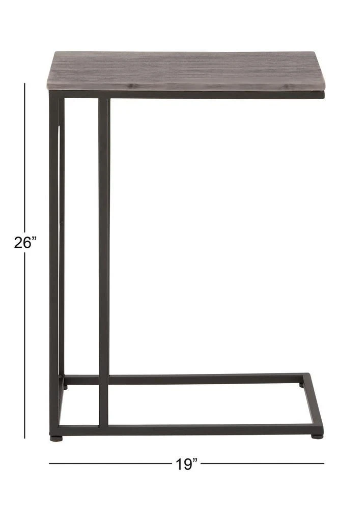 商品GINGER BIRCH STUDIO|Dark Brown Wood Contemporary Accent Table with Black Metal Base,价格¥796,第2张图片详细描述
