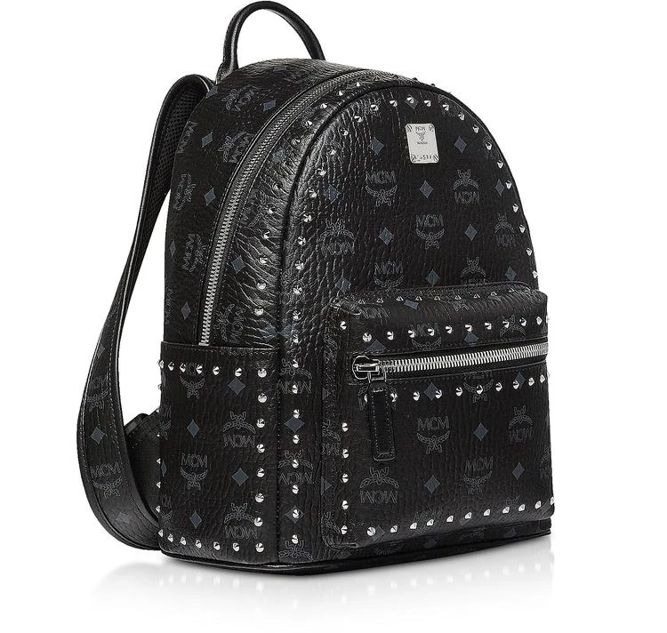 商品MCM|MCM Small Black Studded Outline Visetos Stark Backpack ,价格¥10054,第2张图片详细描述