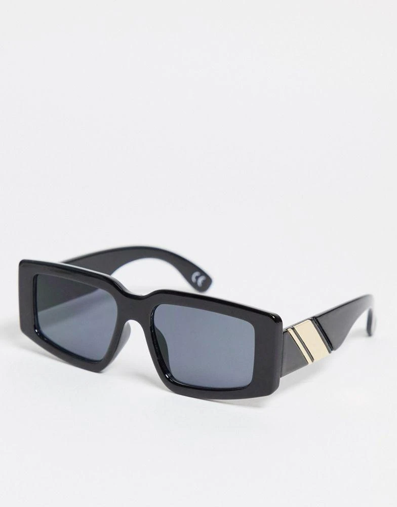 商品ASOS|ASOS DESIGN frame oversized mid square sunglasses in black - BLACK,价格¥52,第1张图片