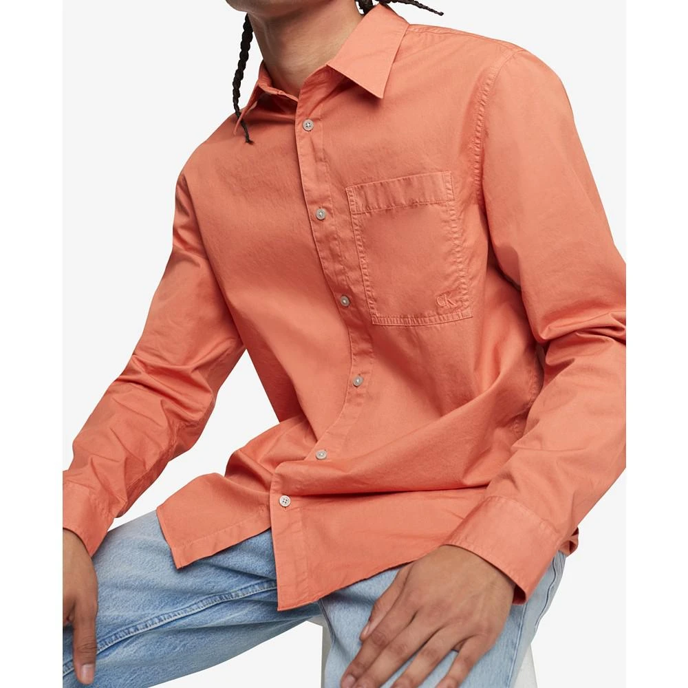 商品Calvin Klein|Men's Garment-Dyed Pocket Button-Down Long-Sleeve Easy Shirt,价格¥91,第4张图片详细描述