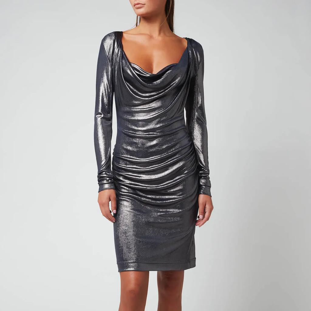 Vivienne Westwood Women's Stripped Elizabeth Jersey Dress - Silver商品第1张图片规格展示