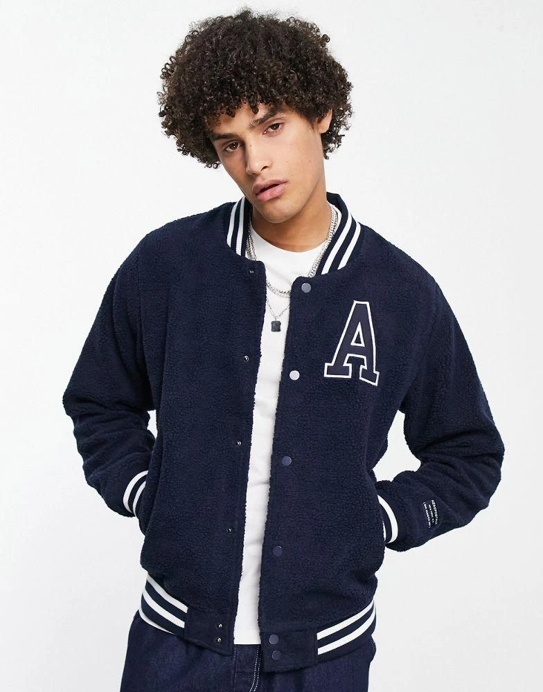 商品Aeropostale|Aeropostle varsity jacket in navy,价格¥306,第1张图片