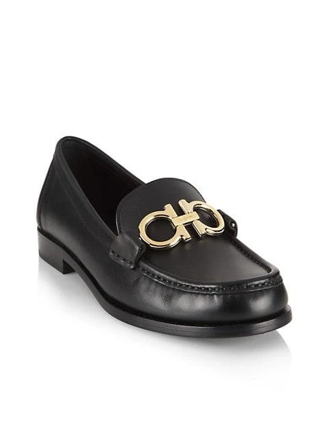 商品Salvatore Ferragamo|Gancini Buckle Leather Loafers,价格¥3350,第2张图片详细描述