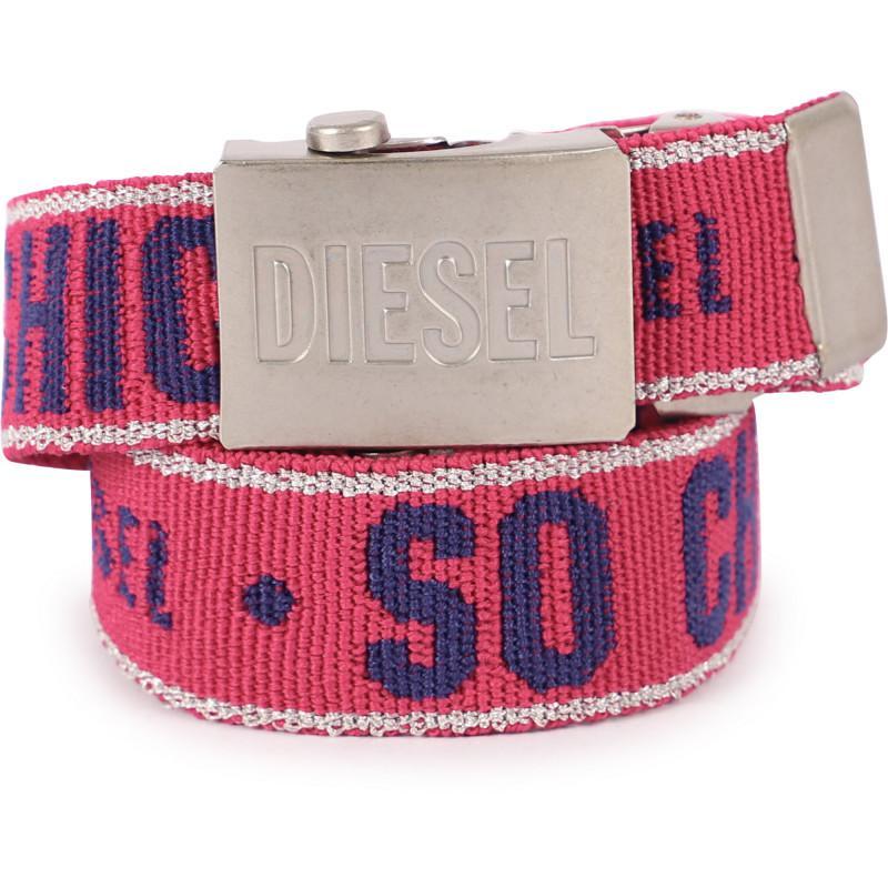 商品Diesel|So chic logo belt in red and blue,价格¥203,第1张图片
