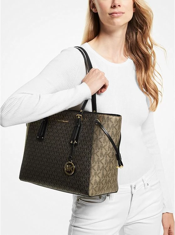 商品Michael Kors|Voyager Medium Two-Tone Metallic Logo Tote Bag,价格¥1808,第3张图片详细描述