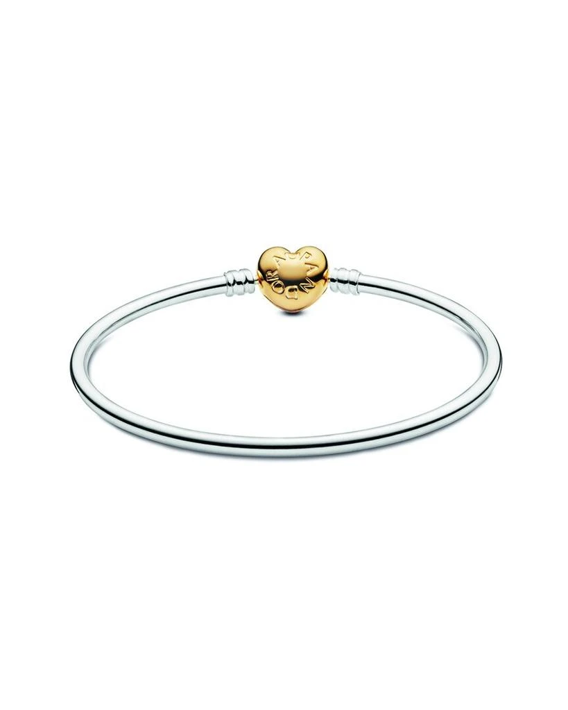 商品PANDORA|Pandora Moments Silver Shine Heart Bangle Bracelet,价格¥399,第2张图片详细描述
