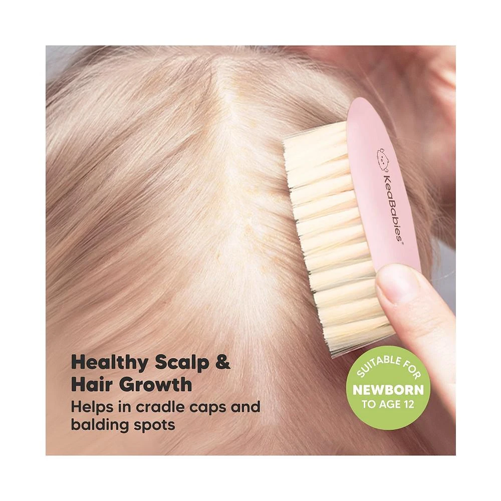 商品KeaBabies|Baby Hair Brush and Comb Set, Oval Wooden Baby Brush Set for Newborns, Infant, Toddler Grooming Kit,价格¥164,第3张图片详细描述