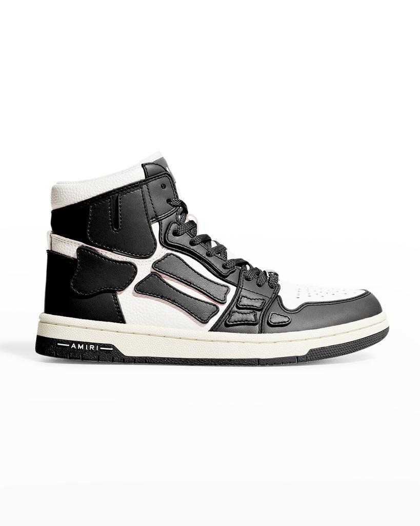 商品AMIRI|Skel Bicolor Leather High-Top Sneakers,价格¥4753,第1张图片