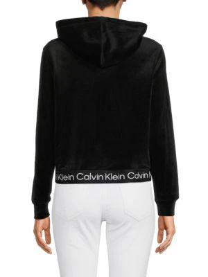 商品Calvin Klein|Logo Hem Velvet Hoodie,价格¥223,第2张图片详细描述