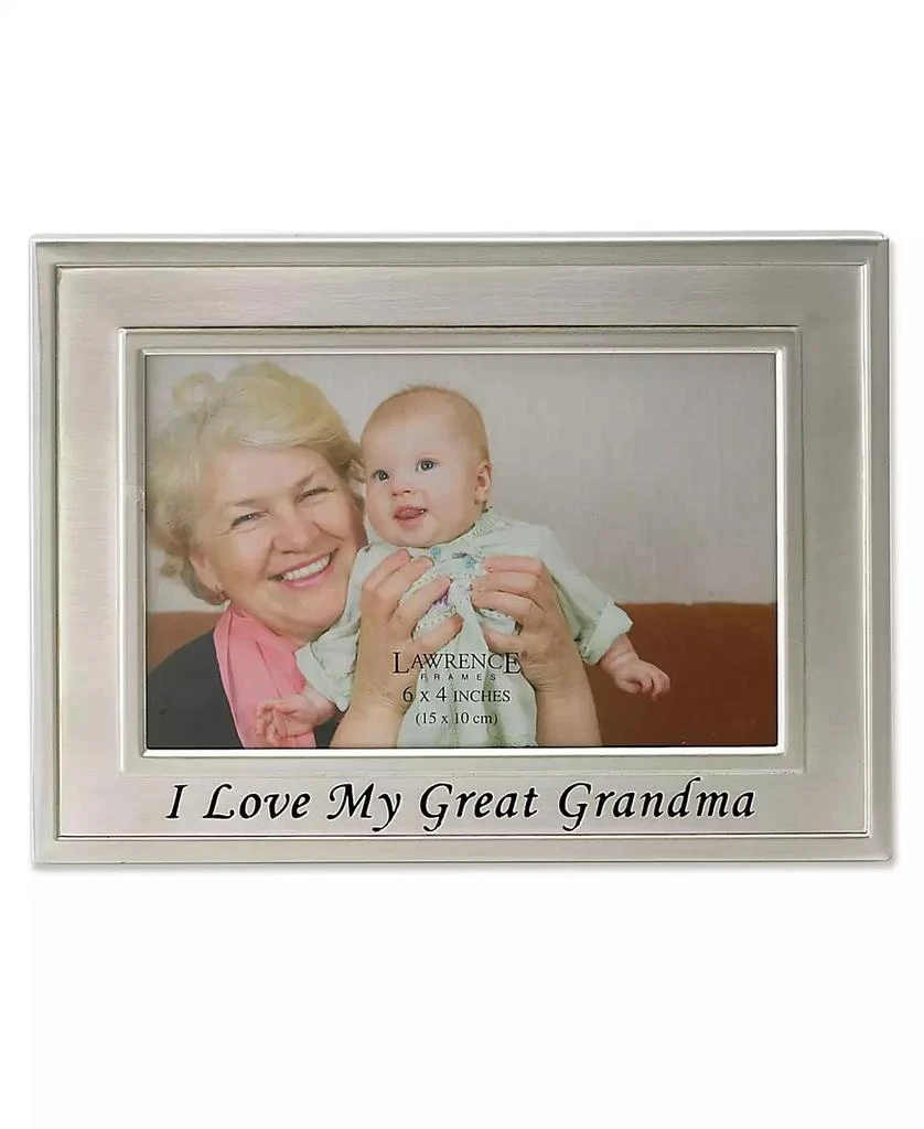 商品Lawrence Frames|Brushed Metal I Love My Great Grandma Picture Frame - Sentiments Collection, 4" x 6",价格¥195,第1张图片