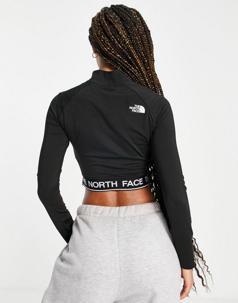 The North Face Performance cropped long sleeve t-shirt in black商品第2张图片规格展示