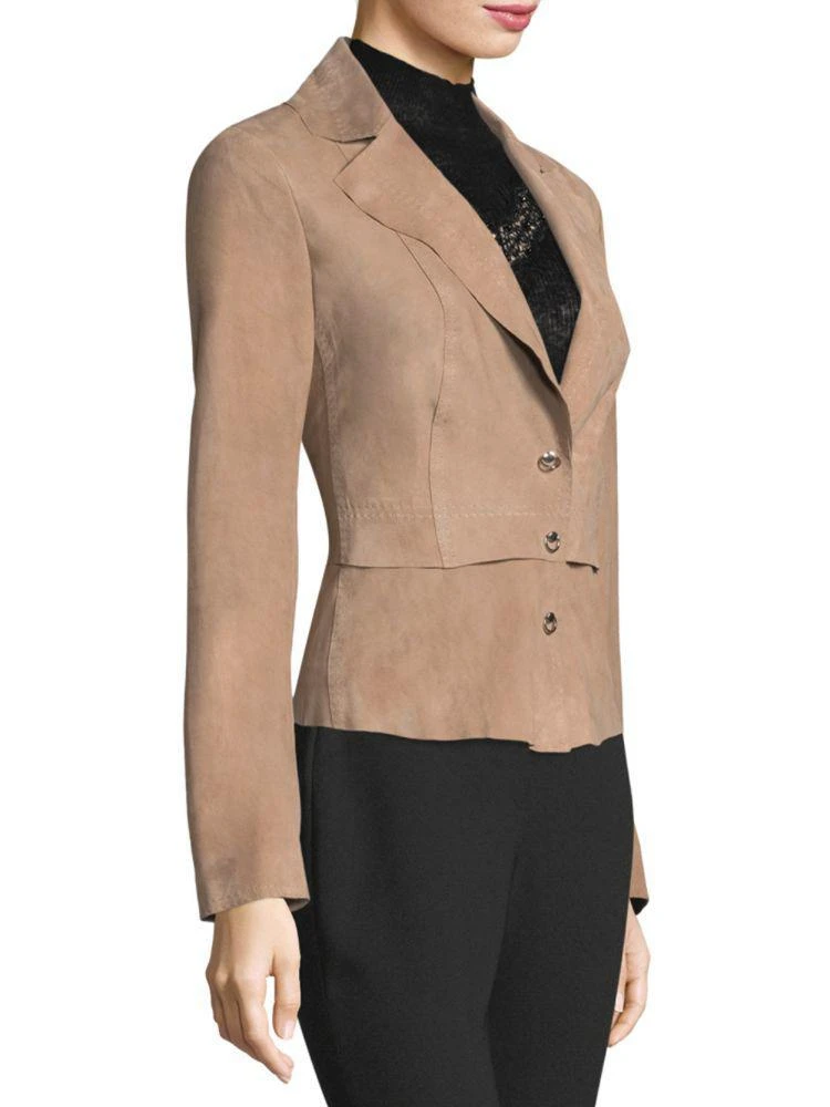 商品Tahari|Sally Notched-Lapel Leather Blazer,价格¥3182,第3张图片详细描述