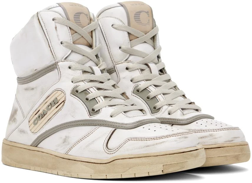 商品Coach|White Distressed Sneakers,价格¥678,第4张图片详细描述