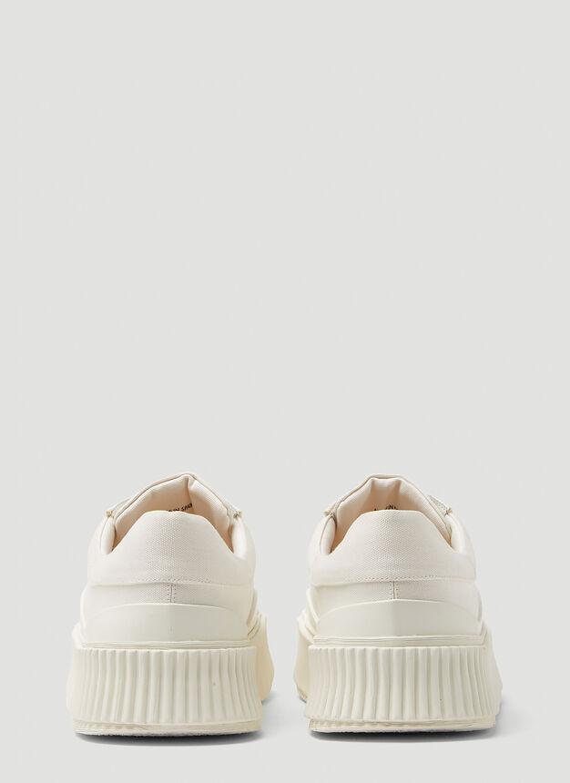商品Jil Sander|Recycled Canvas Platform Sneakers in White,价格¥4532,第6张图片详细描述