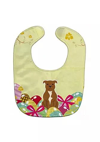 商品Carolines Treasures|Treasures Carolines Treasures Bb6047bib Easter Eggs Staffordshire Bull Terrier Brown Baby Bib,价格¥135,第1张图片