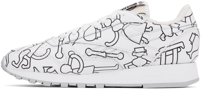 商品Reebok|White Eames Edition Leather Classic Sneakers,价格¥294,第3张图片详细描述