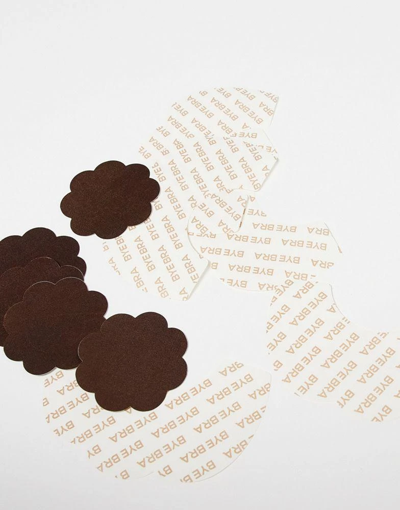 商品Bye Bra|Bye Bra breast lift tape and satin nipple cover 3 pair pack in brown,价格¥251,第2张图片详细描述