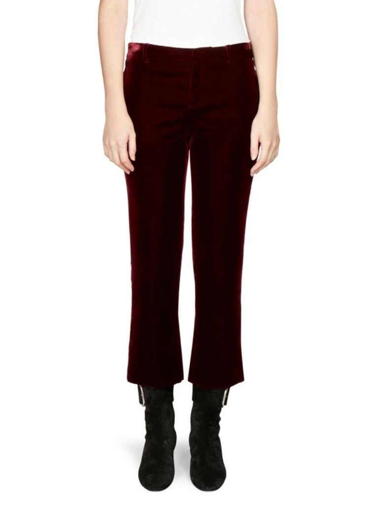 商品Yves Saint Laurent|Velvet Cropped Flare Pants,价格¥2490,第1张图片