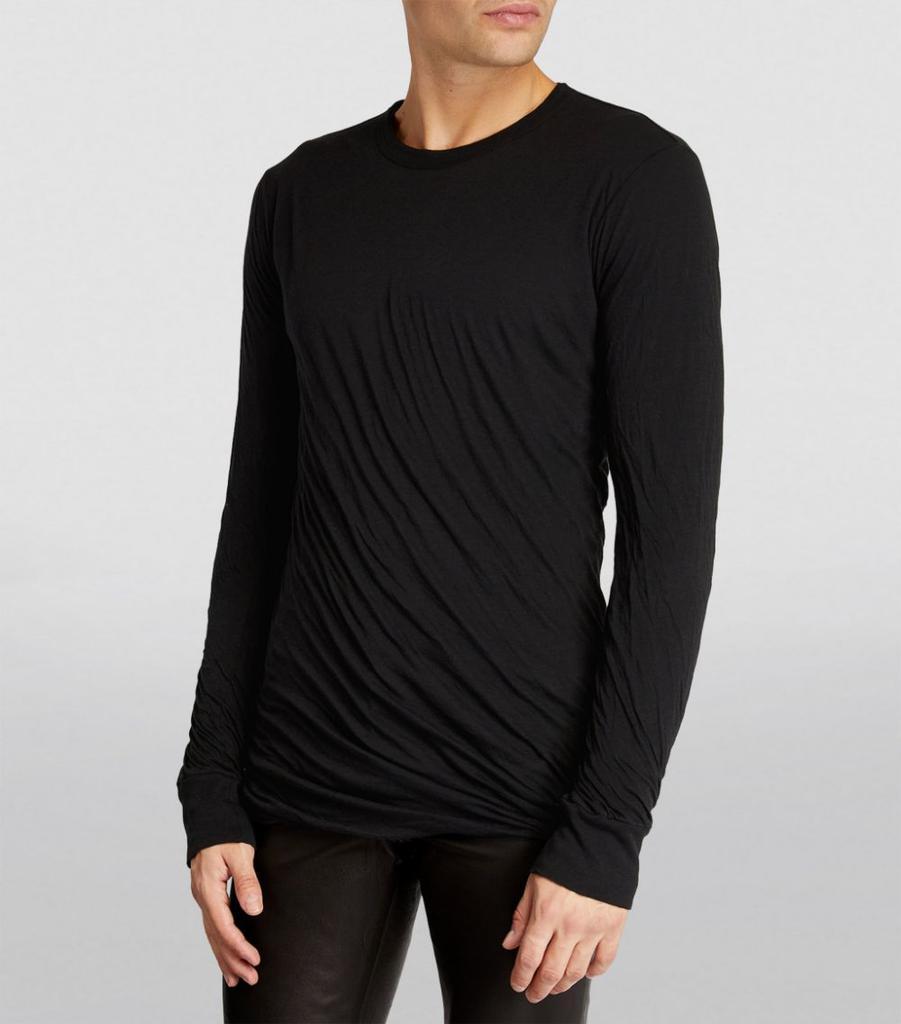 商品Rick Owens|Cotton Double Long-Sleeved T-Shirt,价格¥2836,第5张图片详细描述