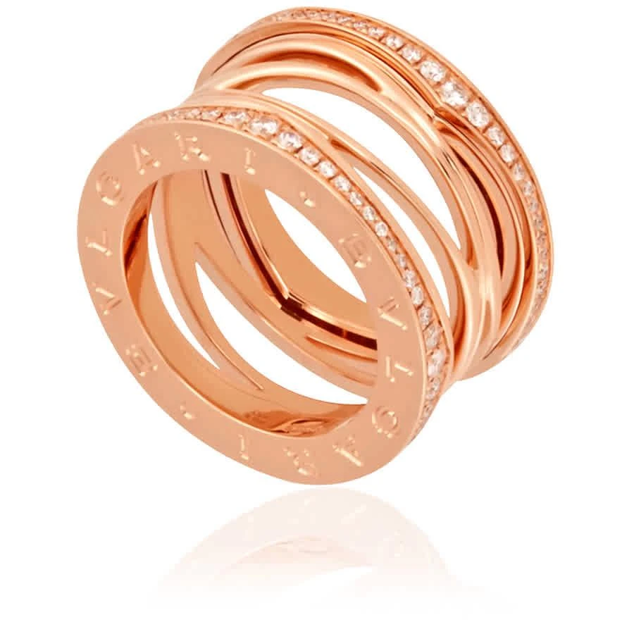 商品BVLGARI|B.zero1 Ladies 4-band Ring In 18 Kt Rose Gold And Pave,价格¥33582,第1张图片