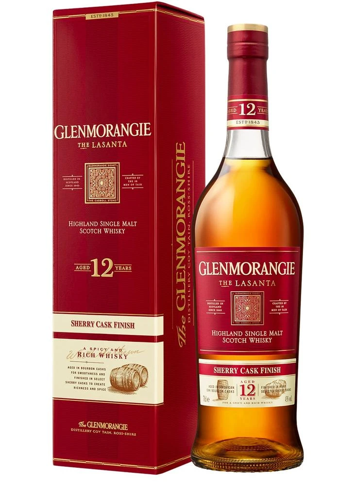 商品Glenmorangie|The Lasanta 12 Year Old Sherry Cask Finish Single Malt Scotch Whisky,价格¥557,第1张图片