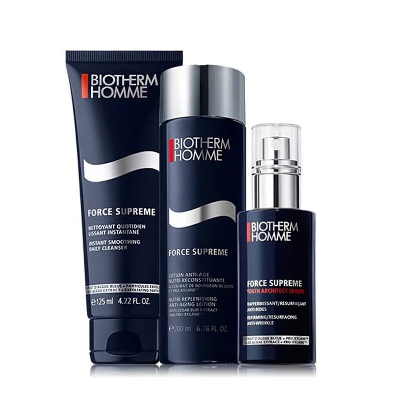 商品[国内直发] Biotherm|碧欧泉Biotherm 男士御尊至能滋养紧致三件套装洁面乳125ml+爽肤水200ml+乳液50ml,价格¥1382,第1张图片