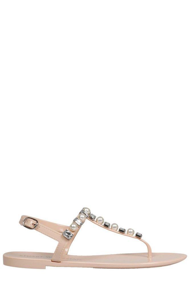 商品Stuart Weitzman|Stuart Weitzman Goldie Embellished Jelly Sandals,价格¥757,第1张图片