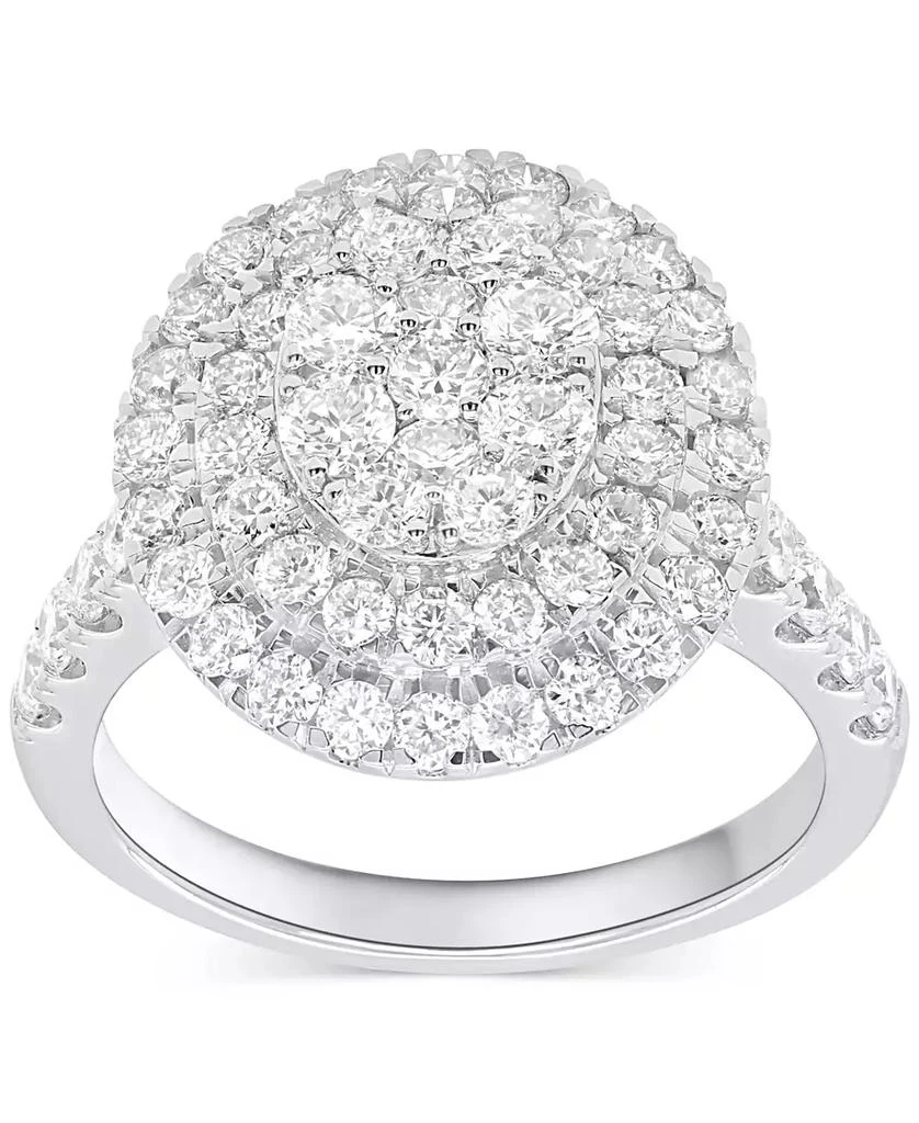 商品Forever Grown Diamonds|Lab-Grown Diamond Halo Cluster Ring (2 ct. t.w.) in Sterling Silver,价格¥1489,第1张图片