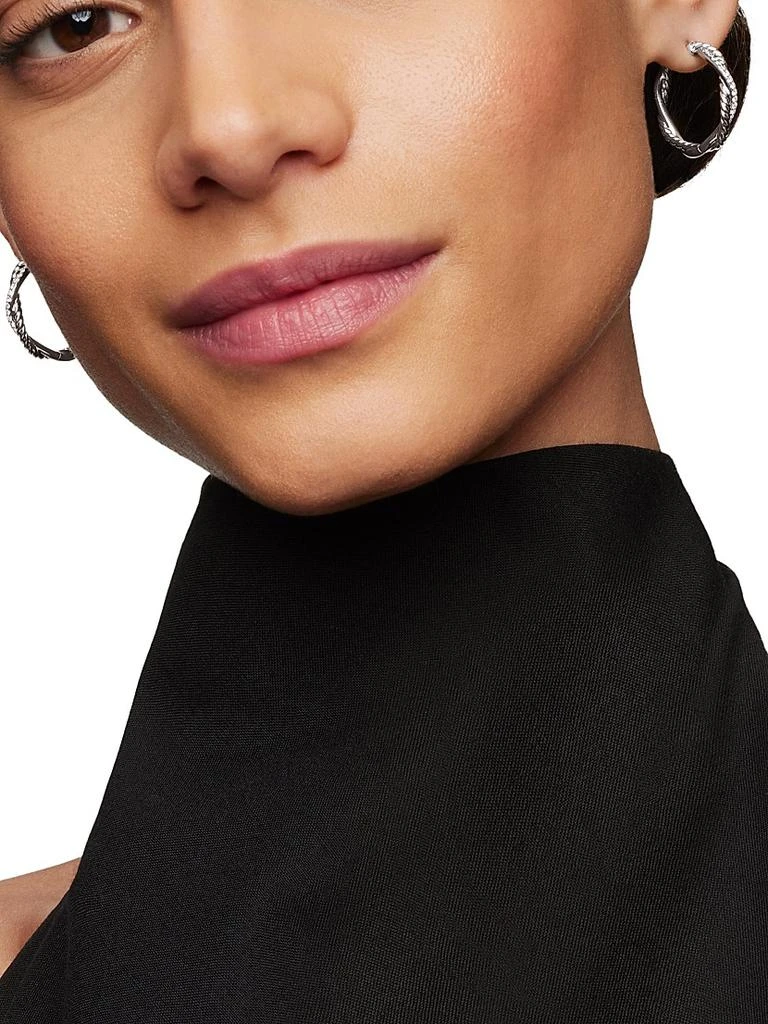 商品David Yurman|Petite Infinity Hoop Earrings in Sterling Silver with Diamonds, 17.3MM,价格¥11096,第2张图片详细描述
