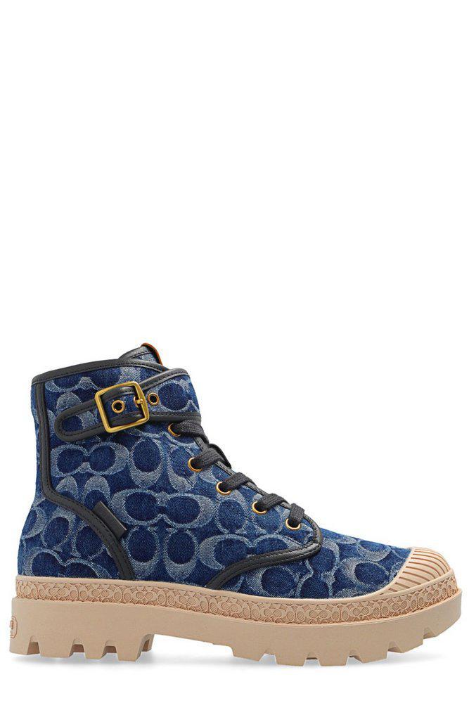 商品Coach|Coach Trooper Buckled Monogram Pattern Lace-Up,价格¥1798,第1张图片